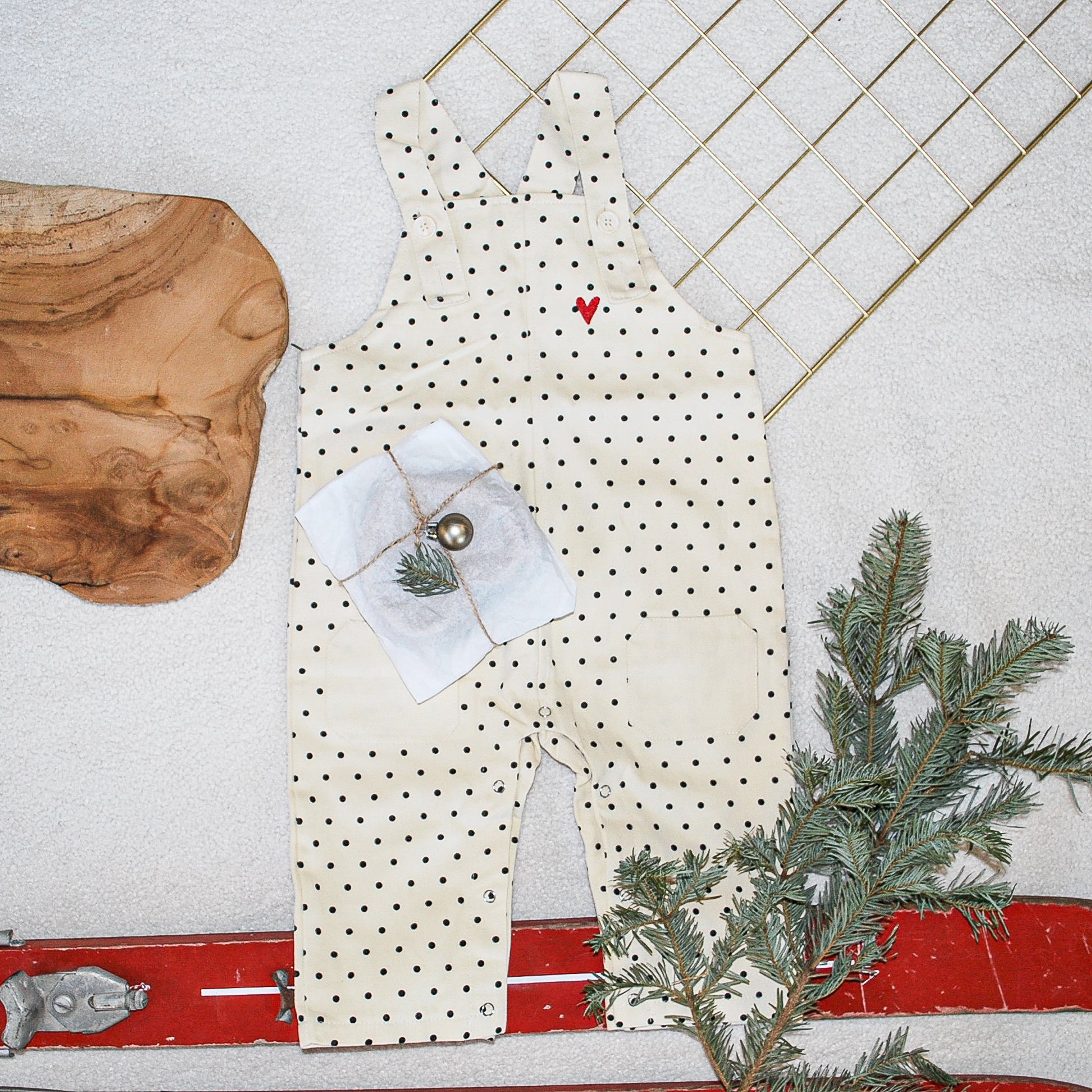 Salopette à pois - Cœur